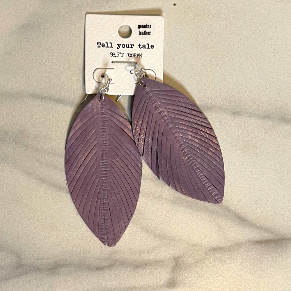 Lavender Leather Earrings